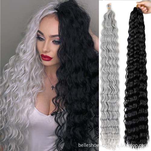 Hot sell Hair 30Inch 100G  synthetic deep wave twist hair extension wavy deep curly braids